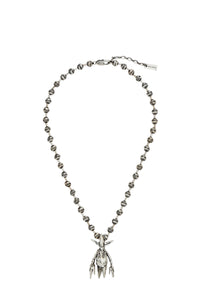 Futura Pointman brass necklace - Aged Silver