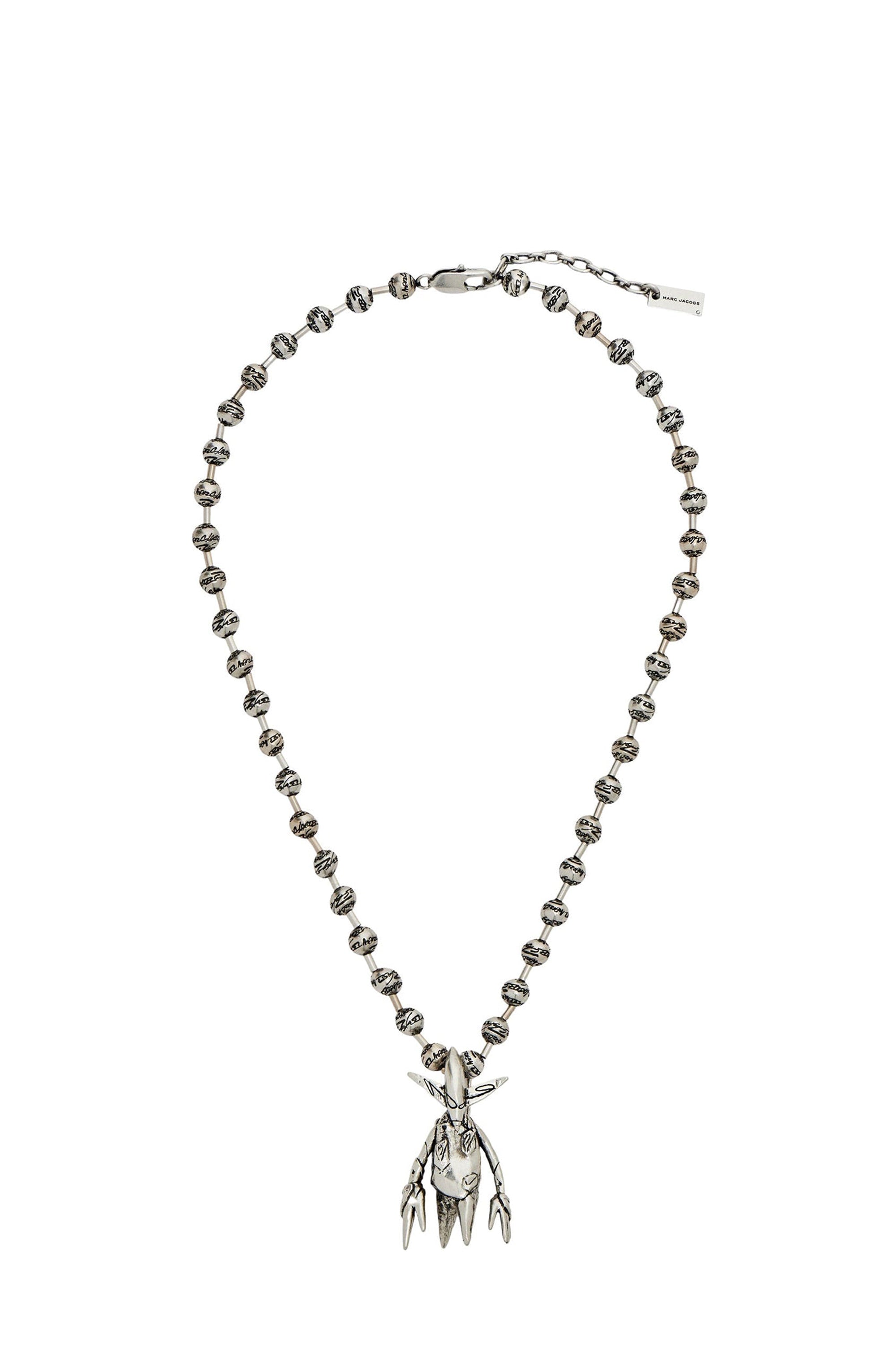 Futura Pointman brass necklace - Aged Silver