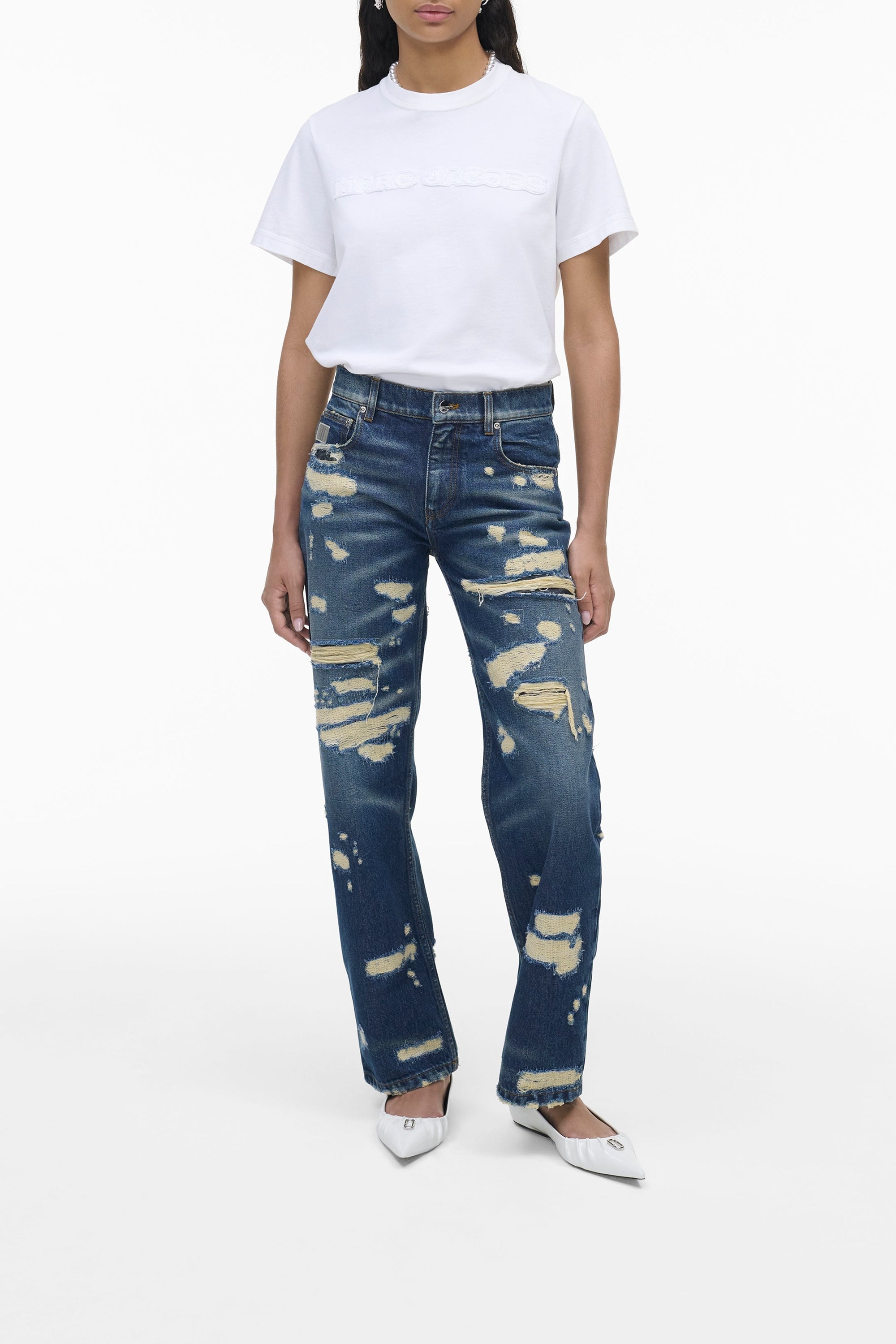 Jean droit Rip & Repair en denim - Punk Indigo