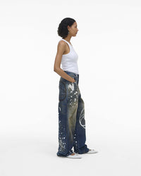 Jean oversize Futura Painted - Indigo Multicolor