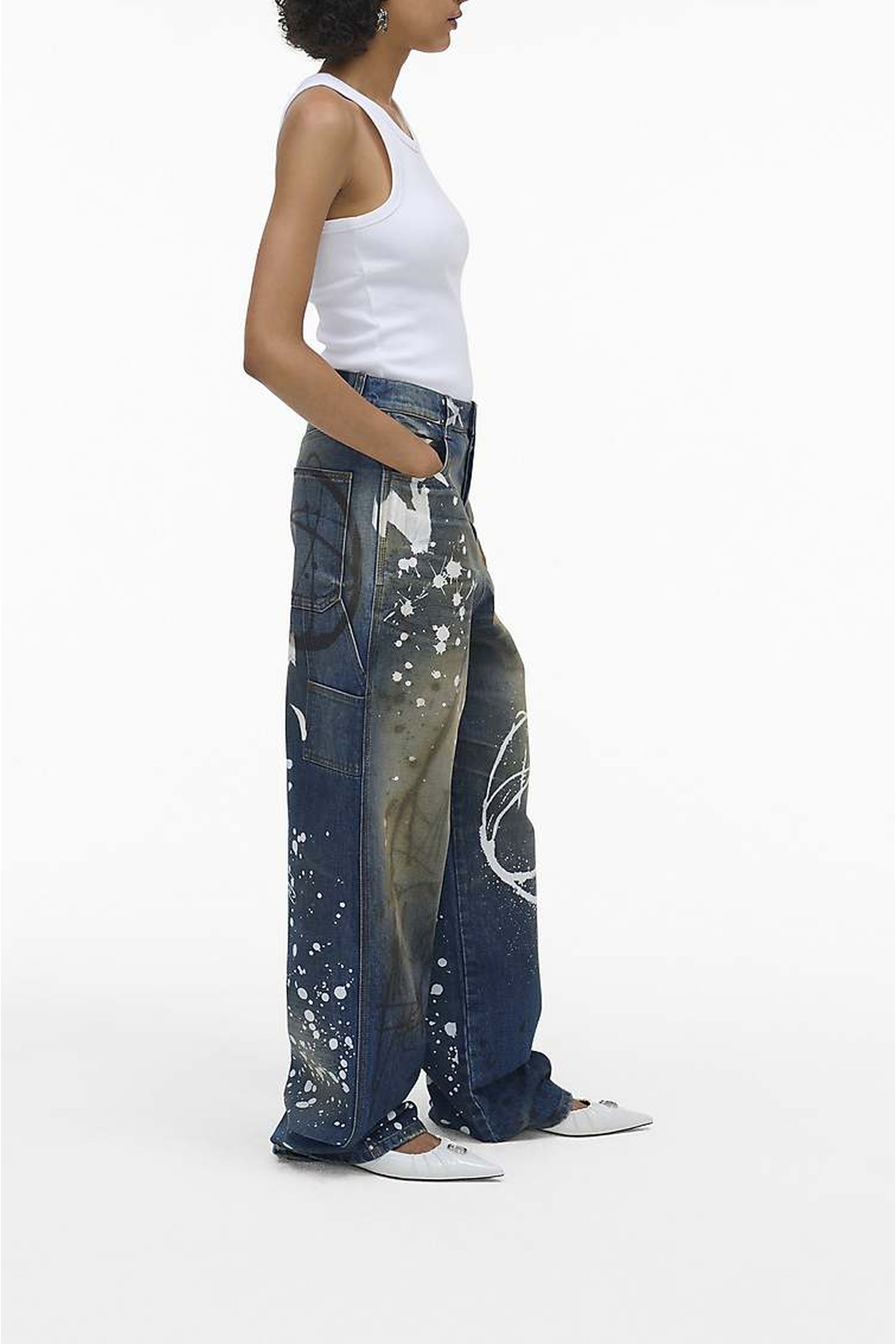 Jean oversize Futura Painted - Indigo Multicolor