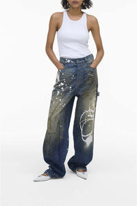 Jean oversize Futura Painted - Indigo Multicolor