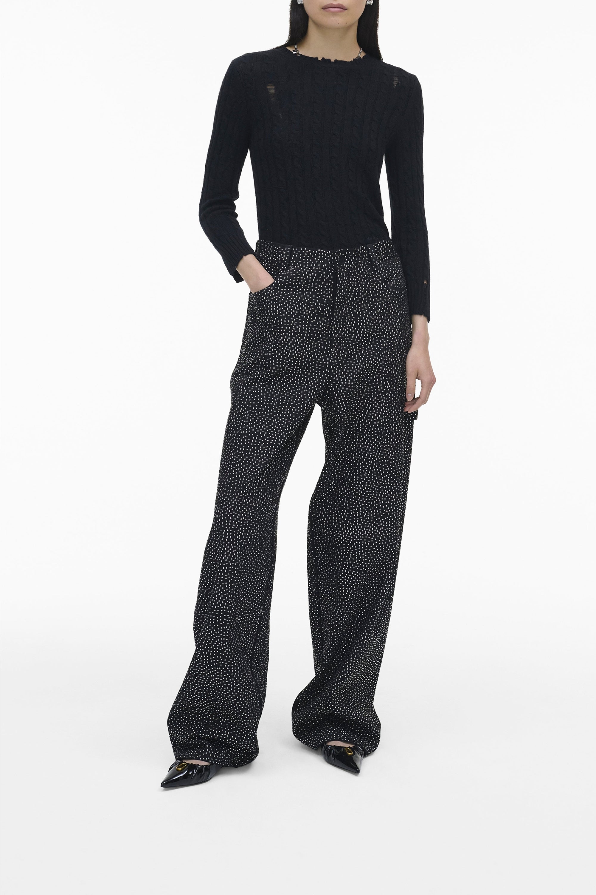 13 / DJV /150€ /5qty-4 /ST 80% /16 TROCA 208,5€   Pantalon à studs en denim - Black