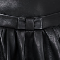 Robe courte bustier en cuir - Black