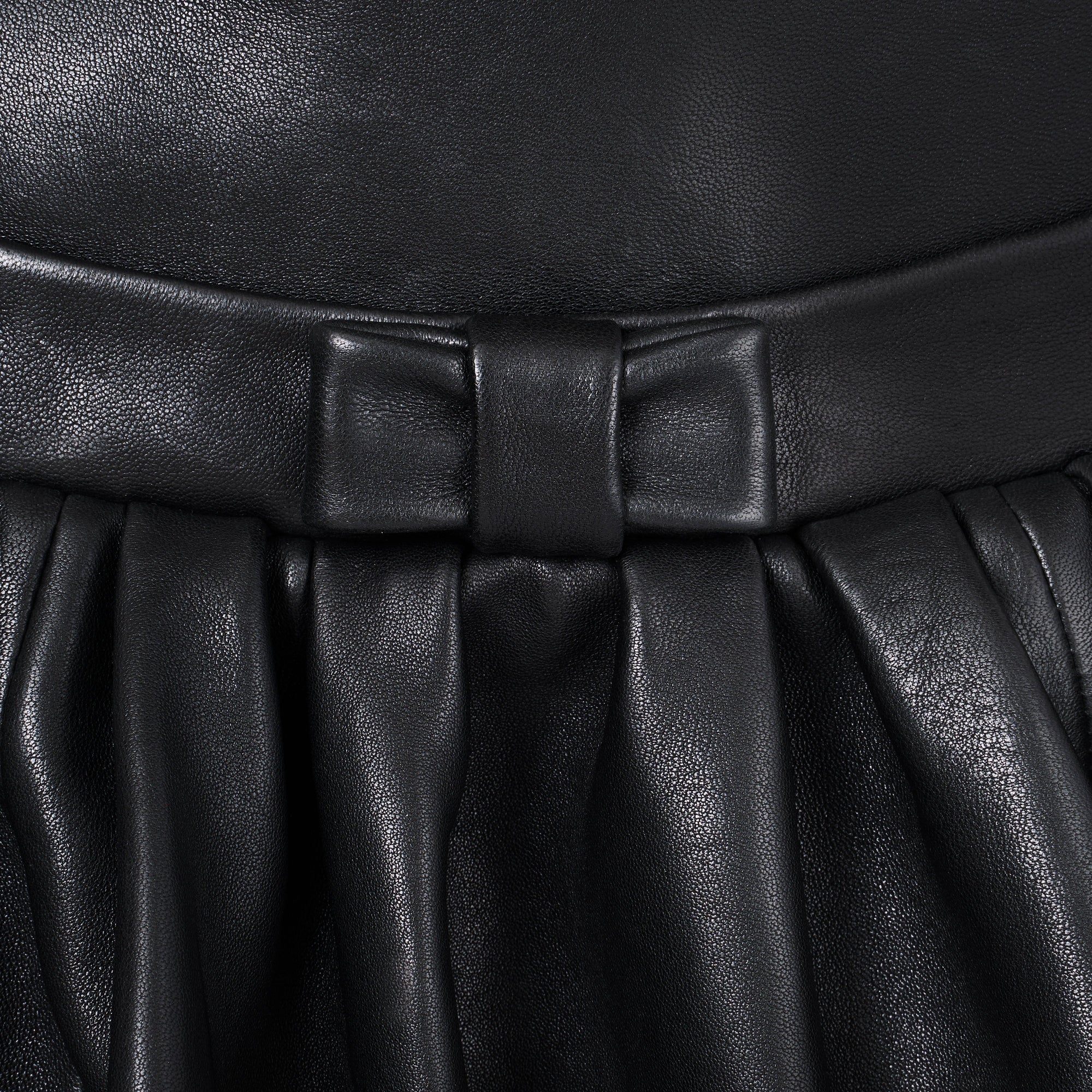 Robe courte bustier en cuir - Black