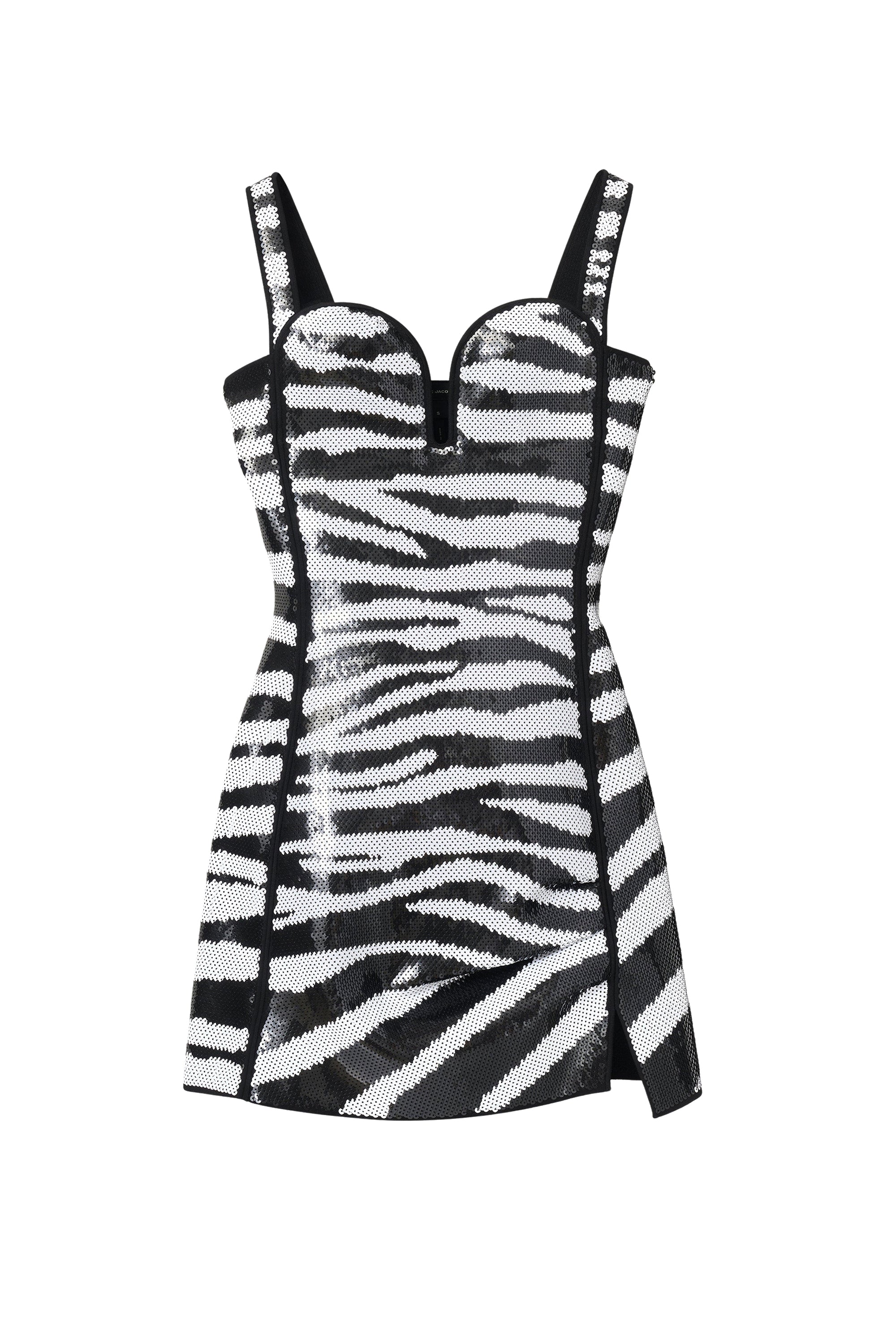 Robe à paillettes brillantes zèbre - Black & White