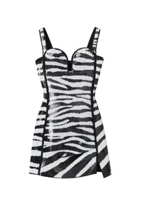 Robe courte à sequins - Black & White