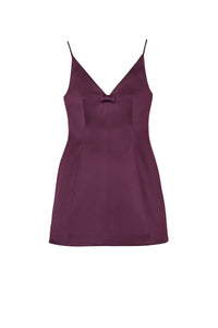 Robe courte à col V - Dark Plum