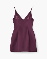 Robe courte à col V - Dark Plum