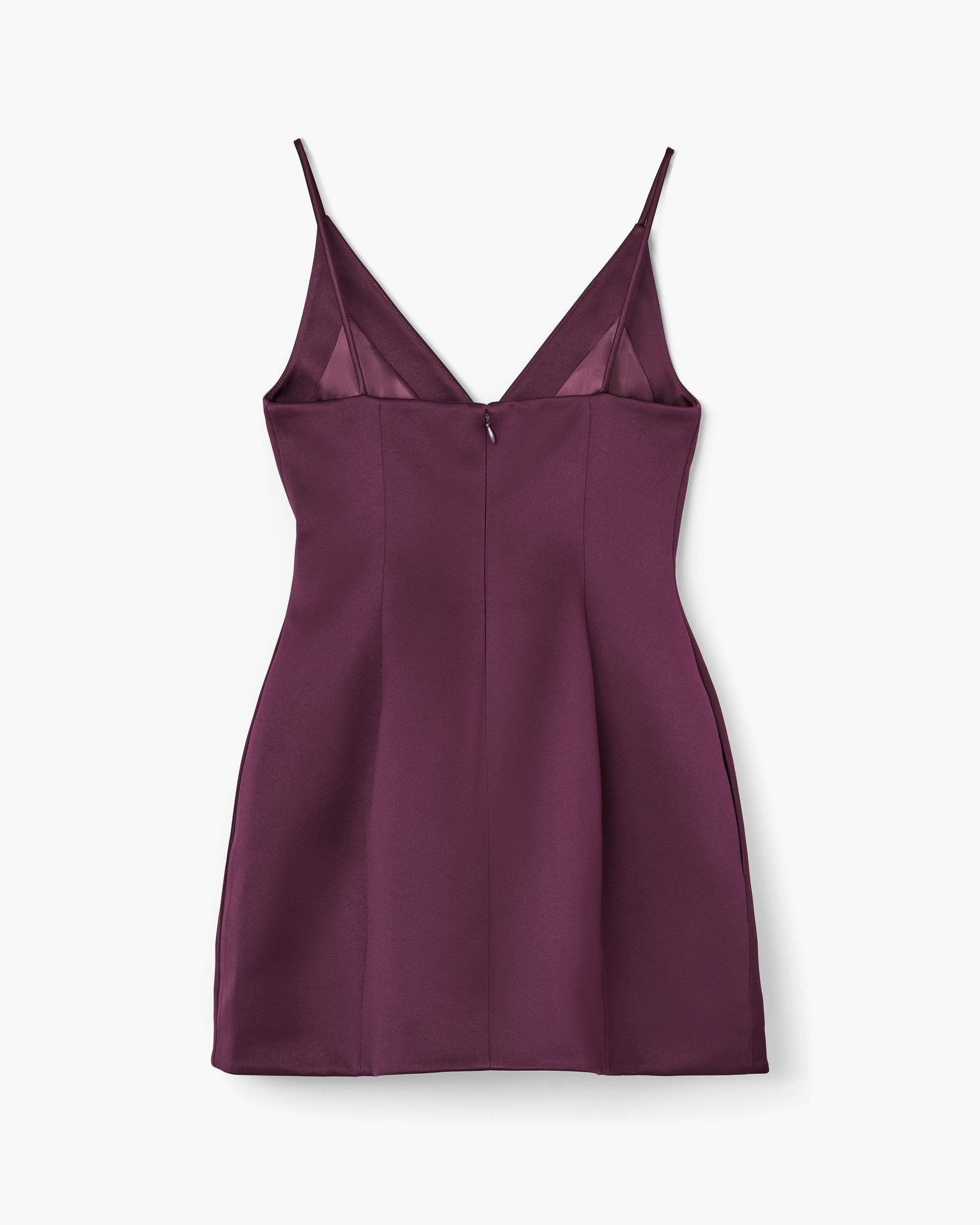 Robe courte à col V - Dark Plum