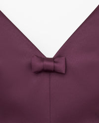 Robe courte à col V - Dark Plum