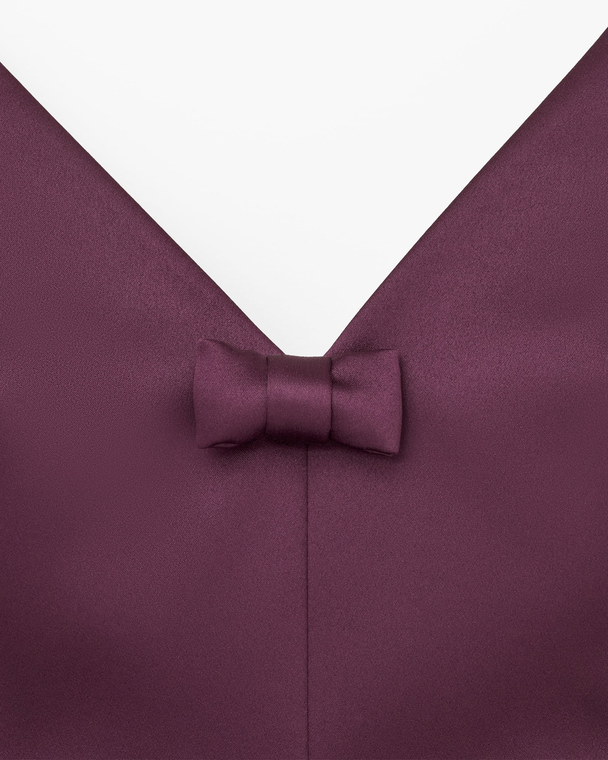 Robe courte à col V - Dark Plum