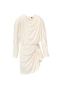 DÉJÀ VU /    Robe courte drapée - Ivory
