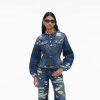 16 NEW / 16 TROCA /208,5€   Veste en jean Rip & Repair à côtes - Punk Indigo