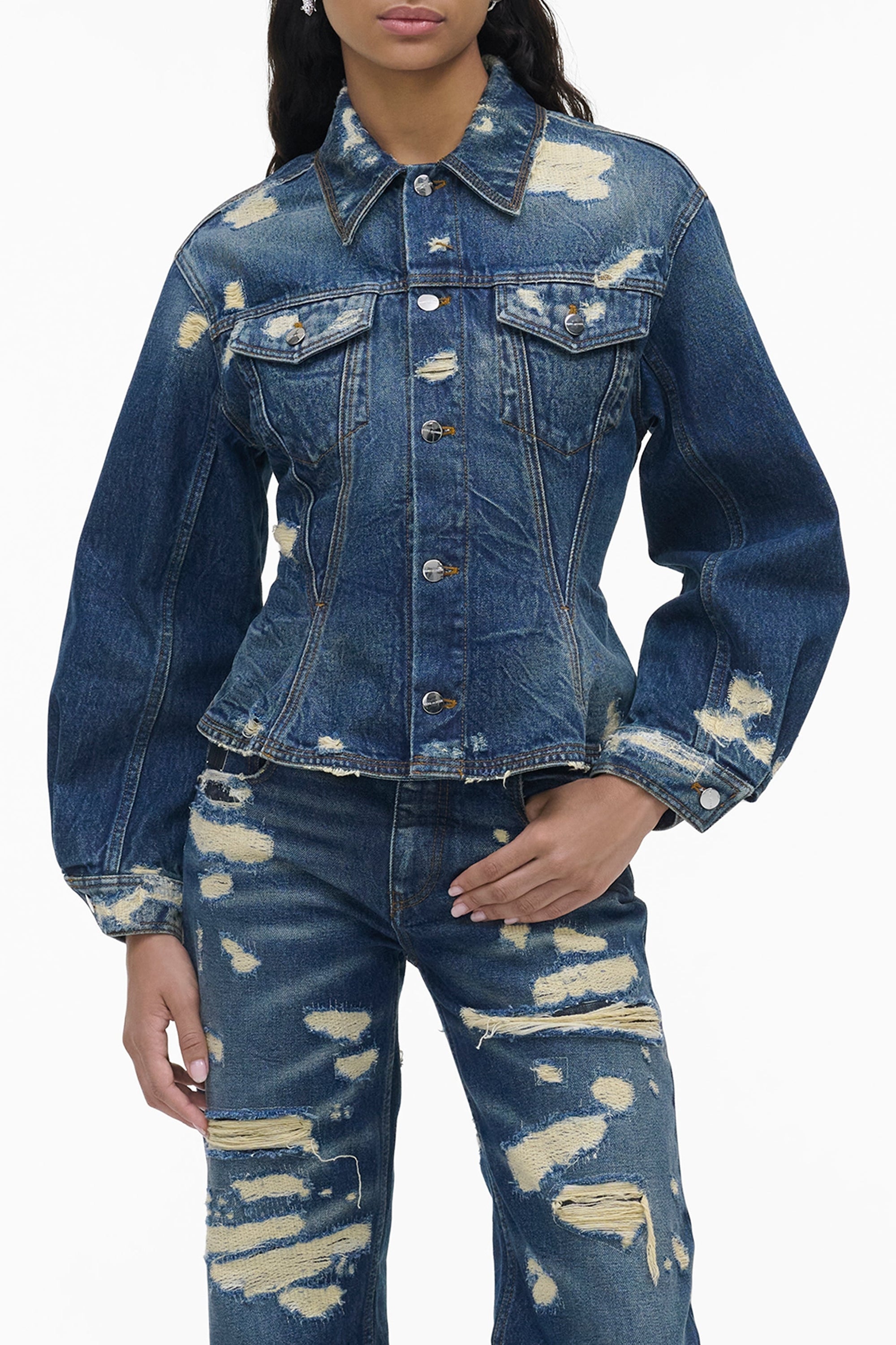 Veste Rip & Repair en jean - Punk Indigo