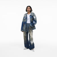 Veste en denim peint Futura - Indigo Multicolor