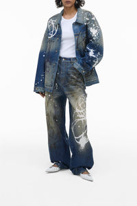 Veste en denim peint Futura - Indigo Multicolor