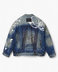 Veste en denim peint Futura - Indigo Multicolor