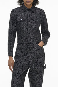 Veste boutonnée à strass - Black