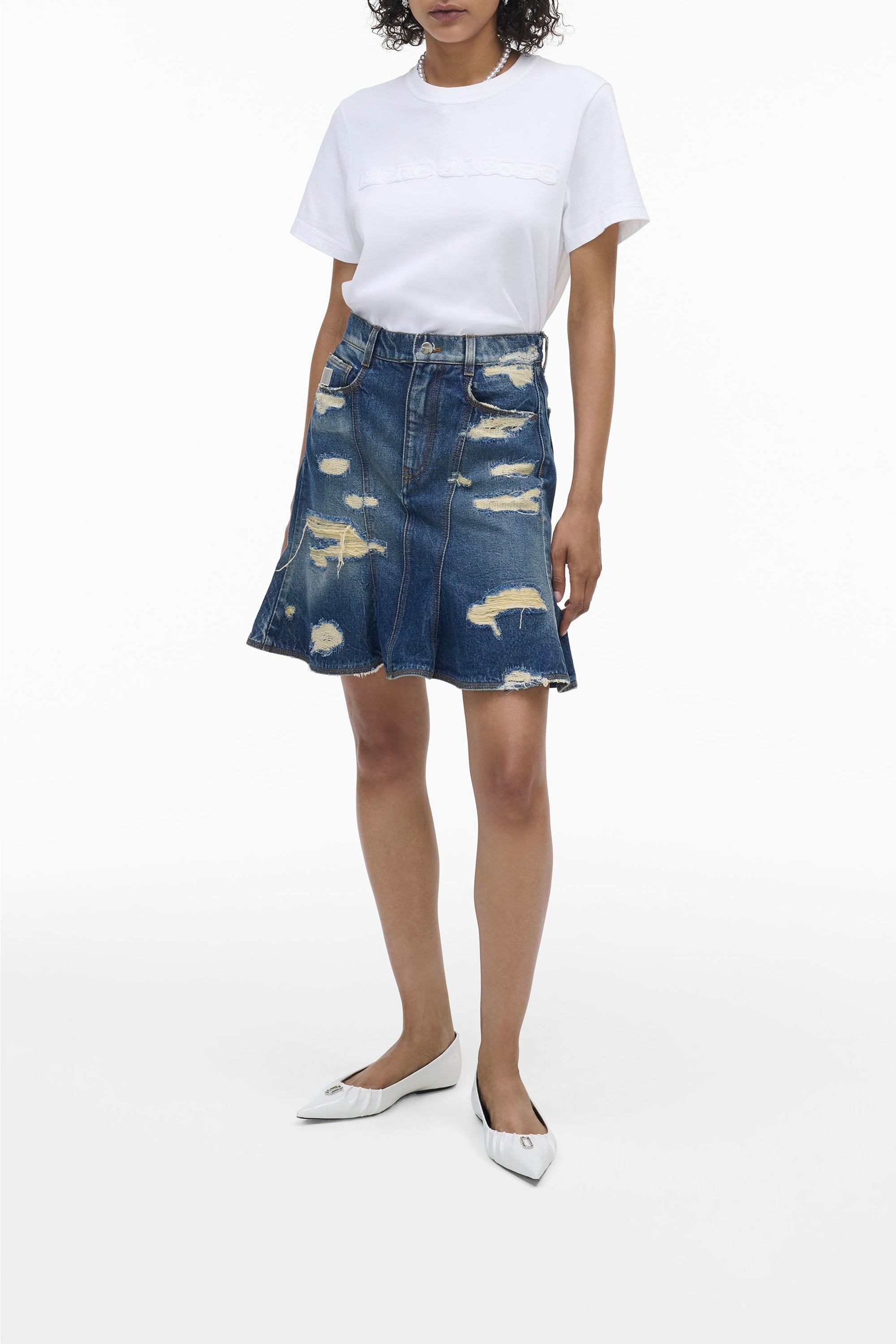Jupe courte Rip & Repair en denim - Punk Indigo