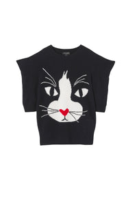 Cashmere cat print jumper - Black