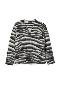 Pull imprimé et brossé en laine - Black & White