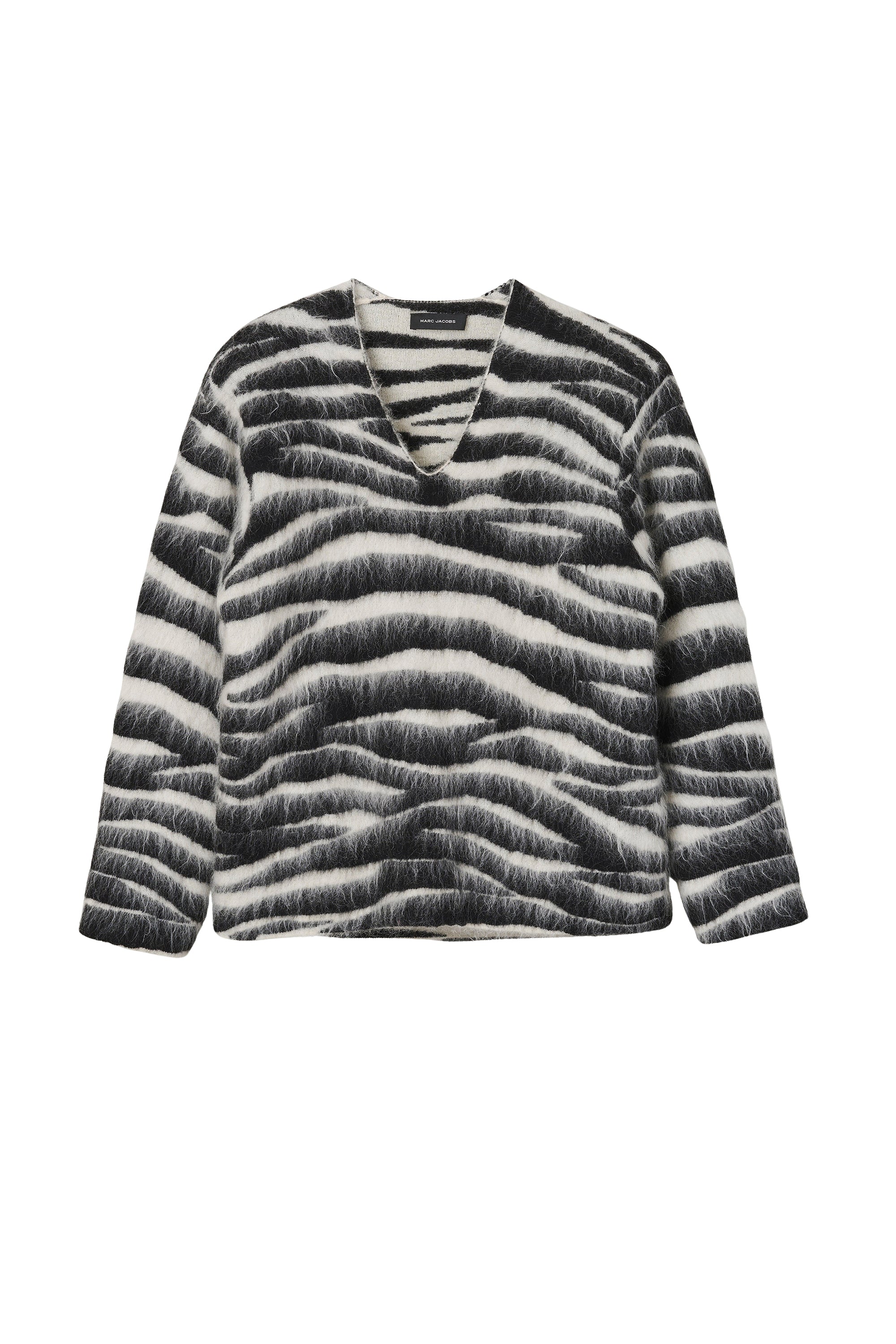 Pull imprimé et brossé en laine - Black & White