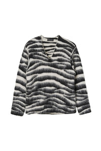 Pull imprimé et brossé en laine - Black & White