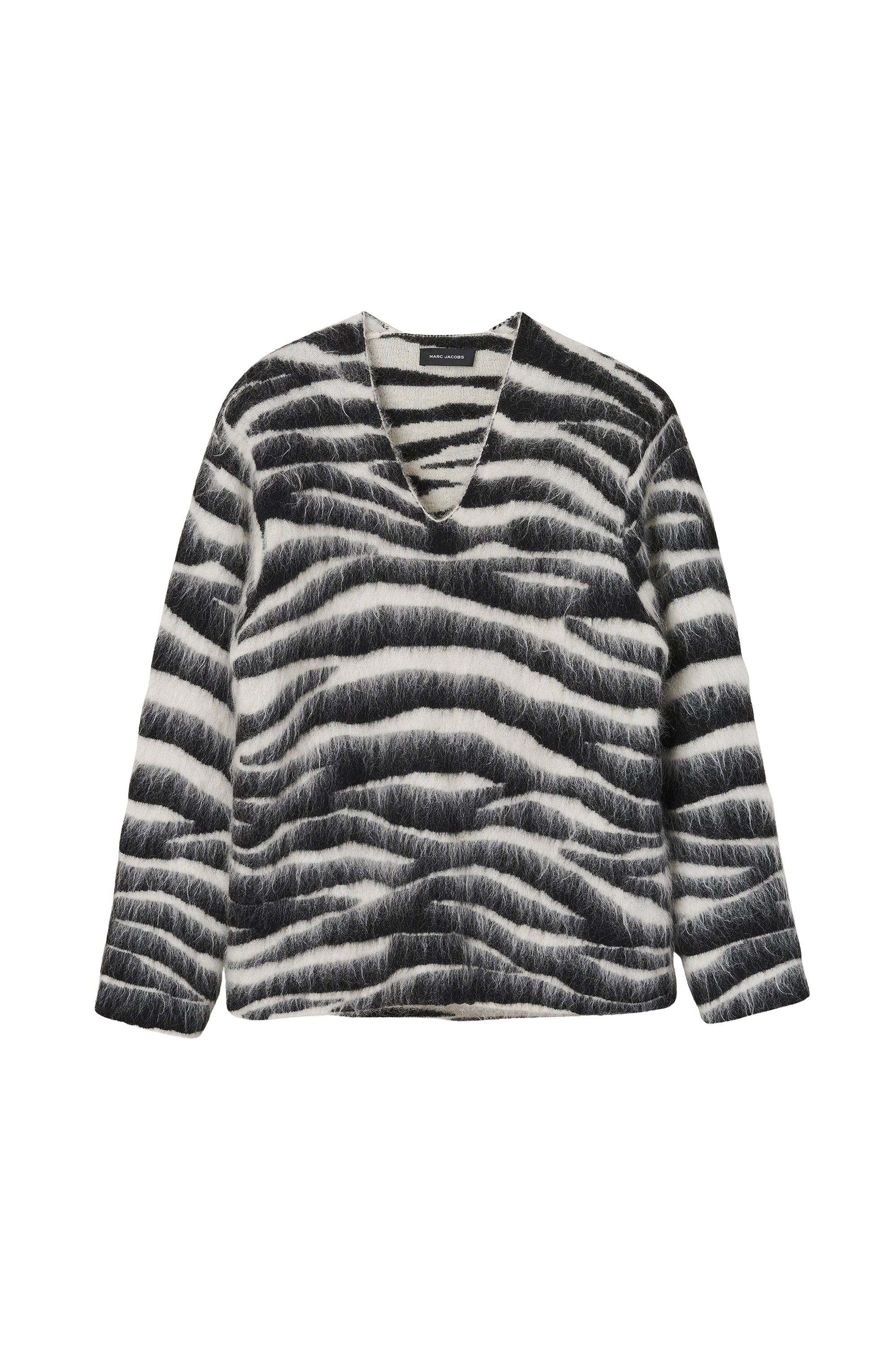 Pull imprimé et brossé en laine - Black & White