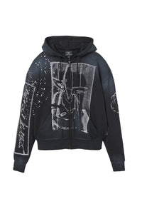 Sweat à capuche zippé oversize Futura - Black