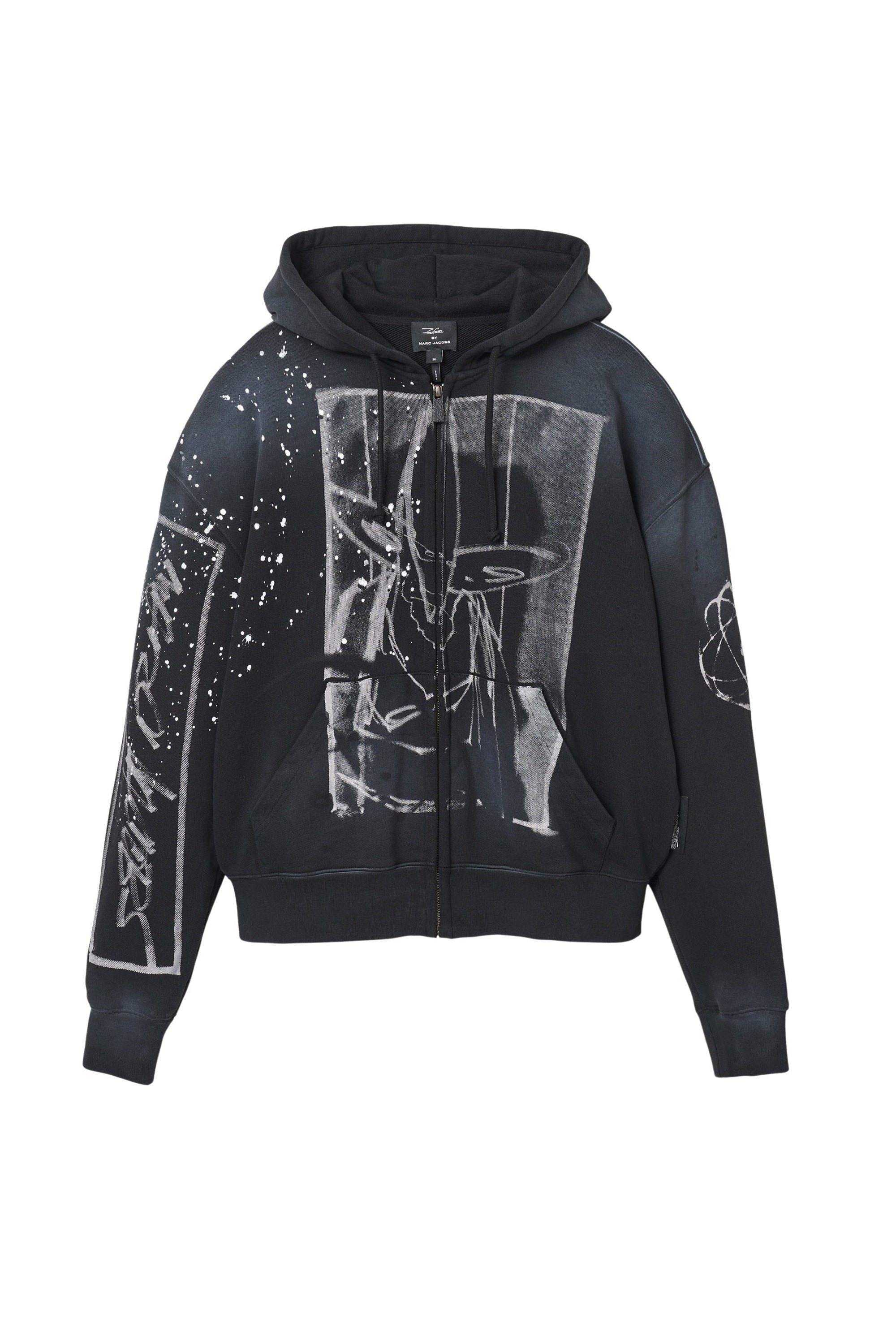 Sweat à capuche zippé oversize Futura - Black