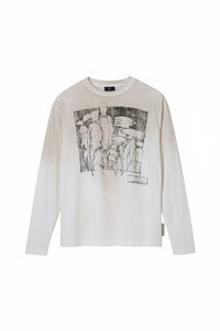 Futura oversized long-sleeved T-shirt - Dirty White