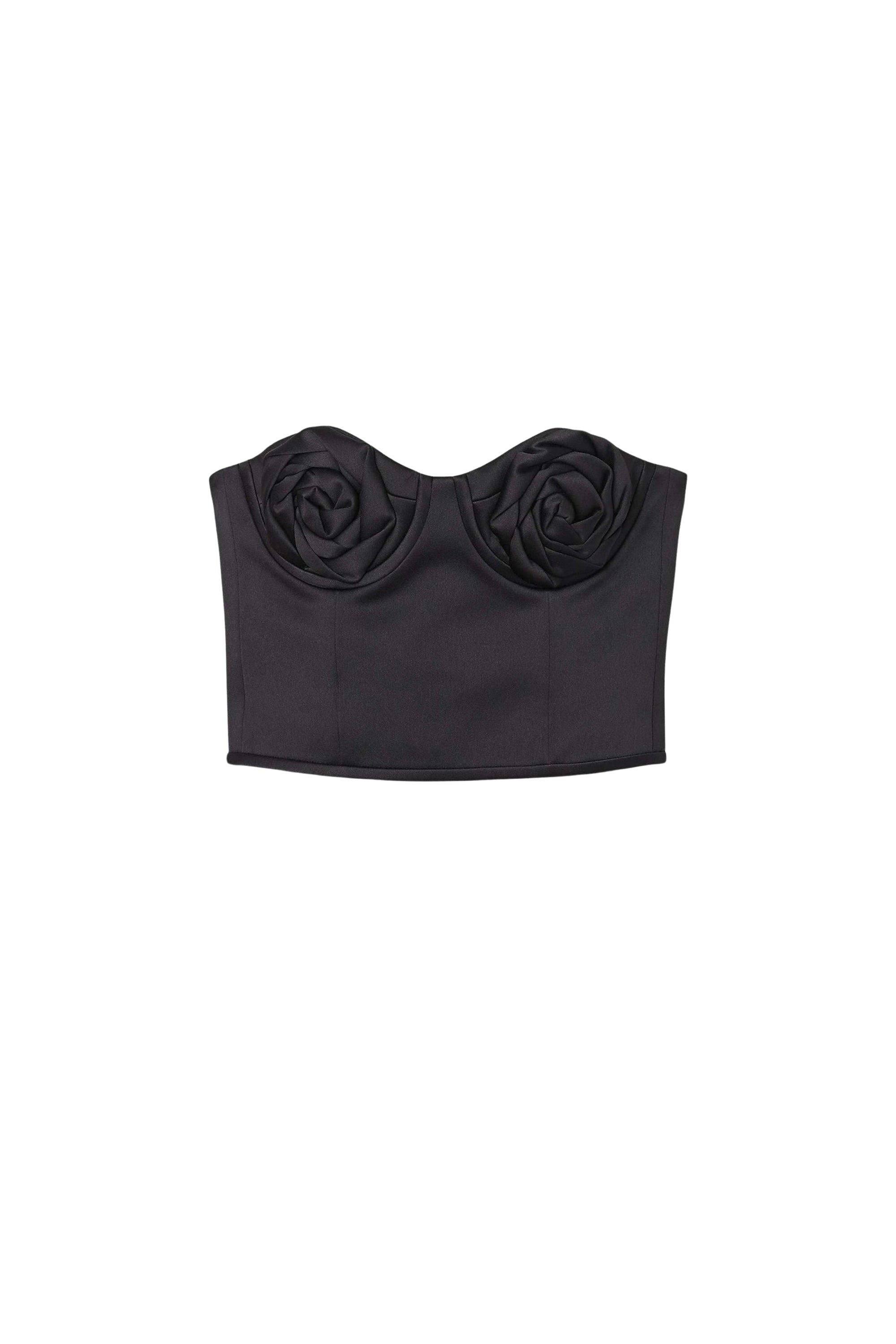 Corset en satin - Black
