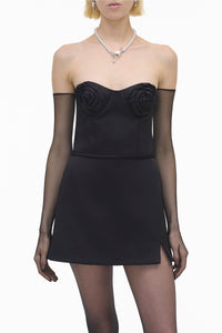 Corset en satin - Black