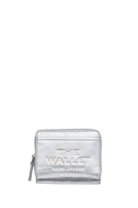 Portefeuille Compact en cuir - Metallic Silver