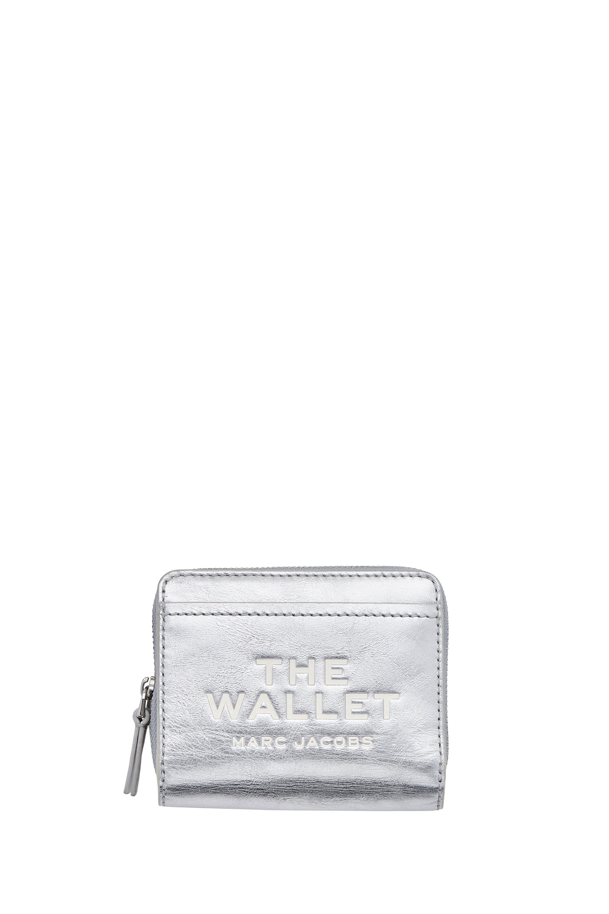 Portefeuille Compact en cuir - Metallic Silver