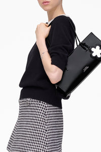 Sac à main avec pendentif miroir en cuir - Black