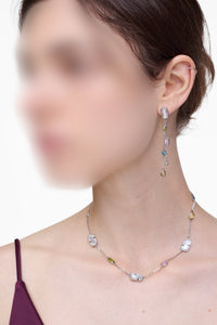 Boucles d'oreilles pendantes en laiton - Silver & Multi