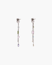 Boucles d'oreilles pendantes en laiton - Silver & Multi