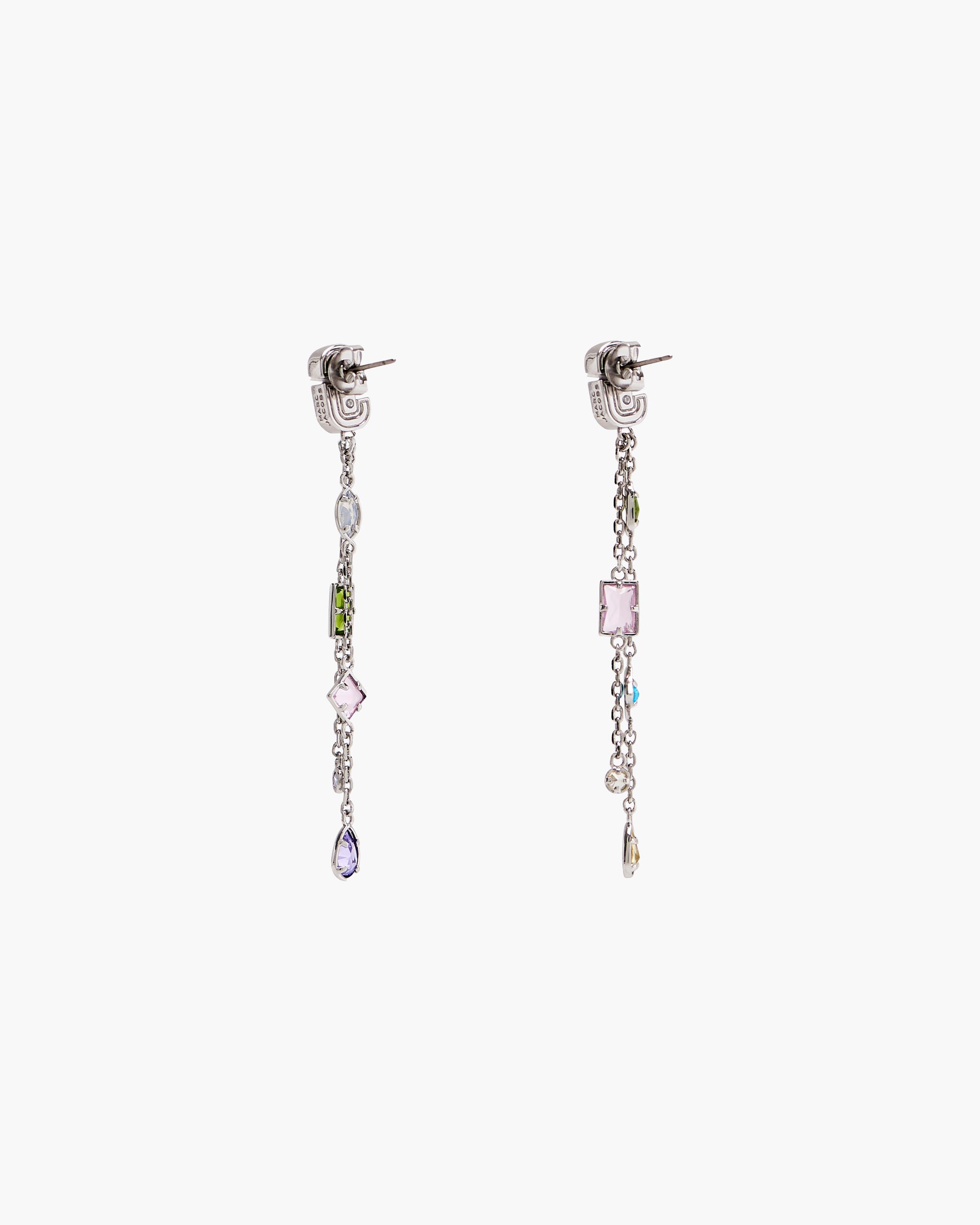 Boucles d'oreilles pendantes en laiton - Silver & Multi