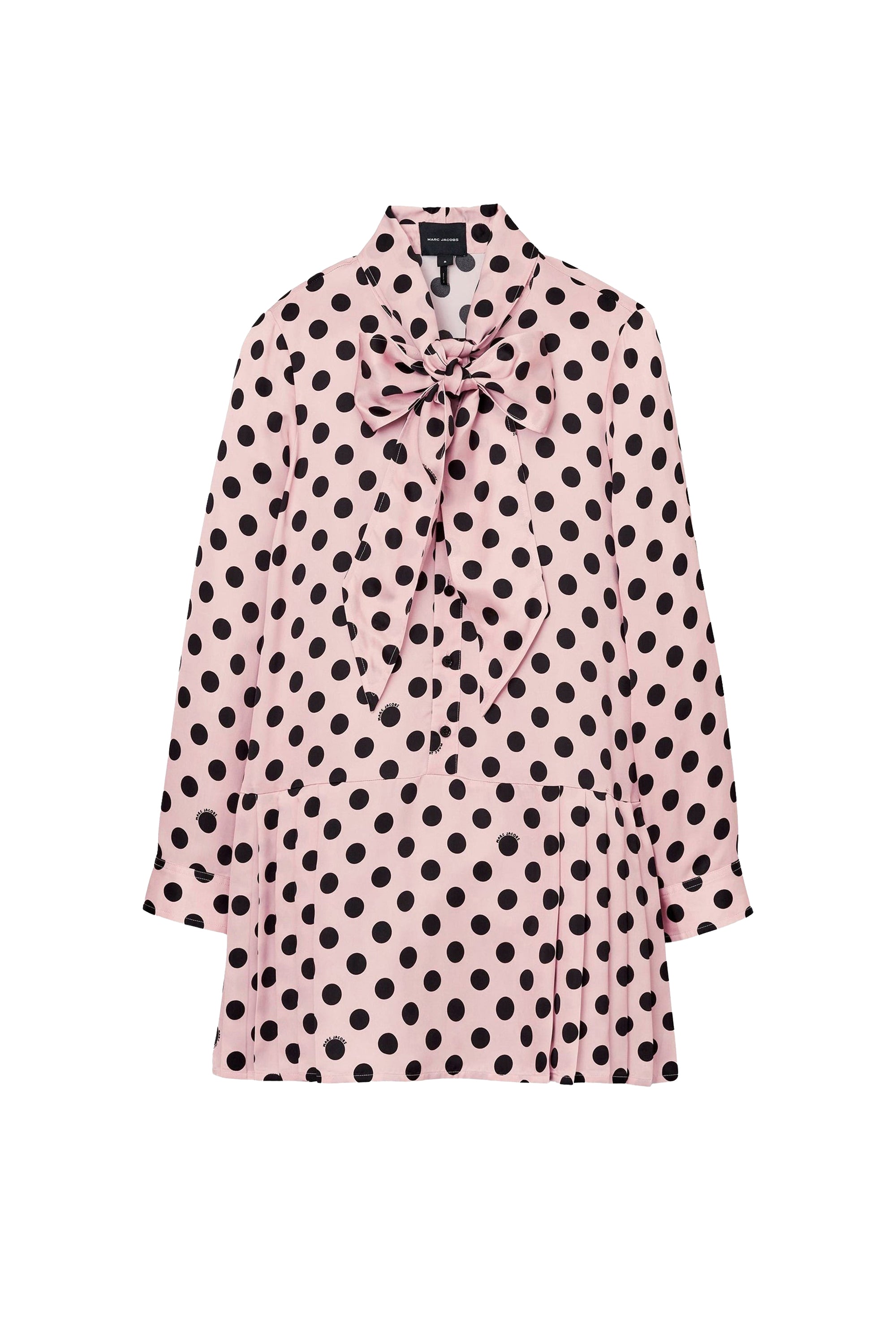 Short polka-dot dress - Peach