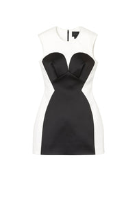 Robe courte en satin - Black & White