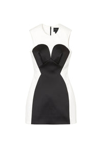 Robe courte en satin - Black & White