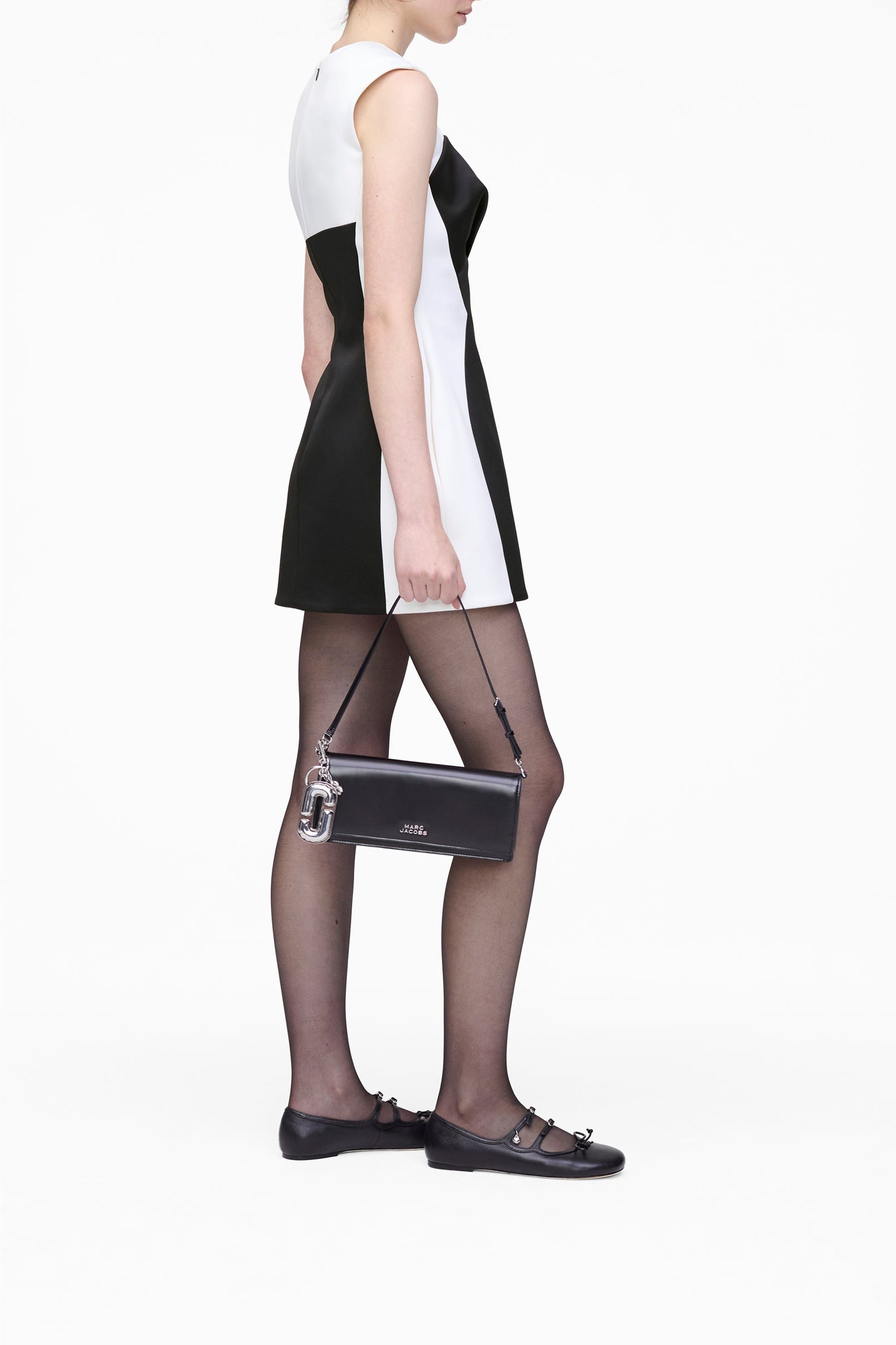 Robe courte en satin - Black & White