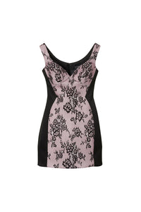 Robe courte en satin - Black Multi