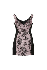 Robe courte en satin - Black Multi
