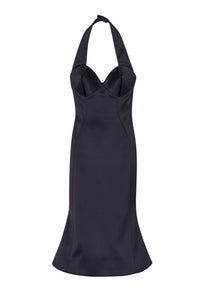 Robe midi en satin - Black