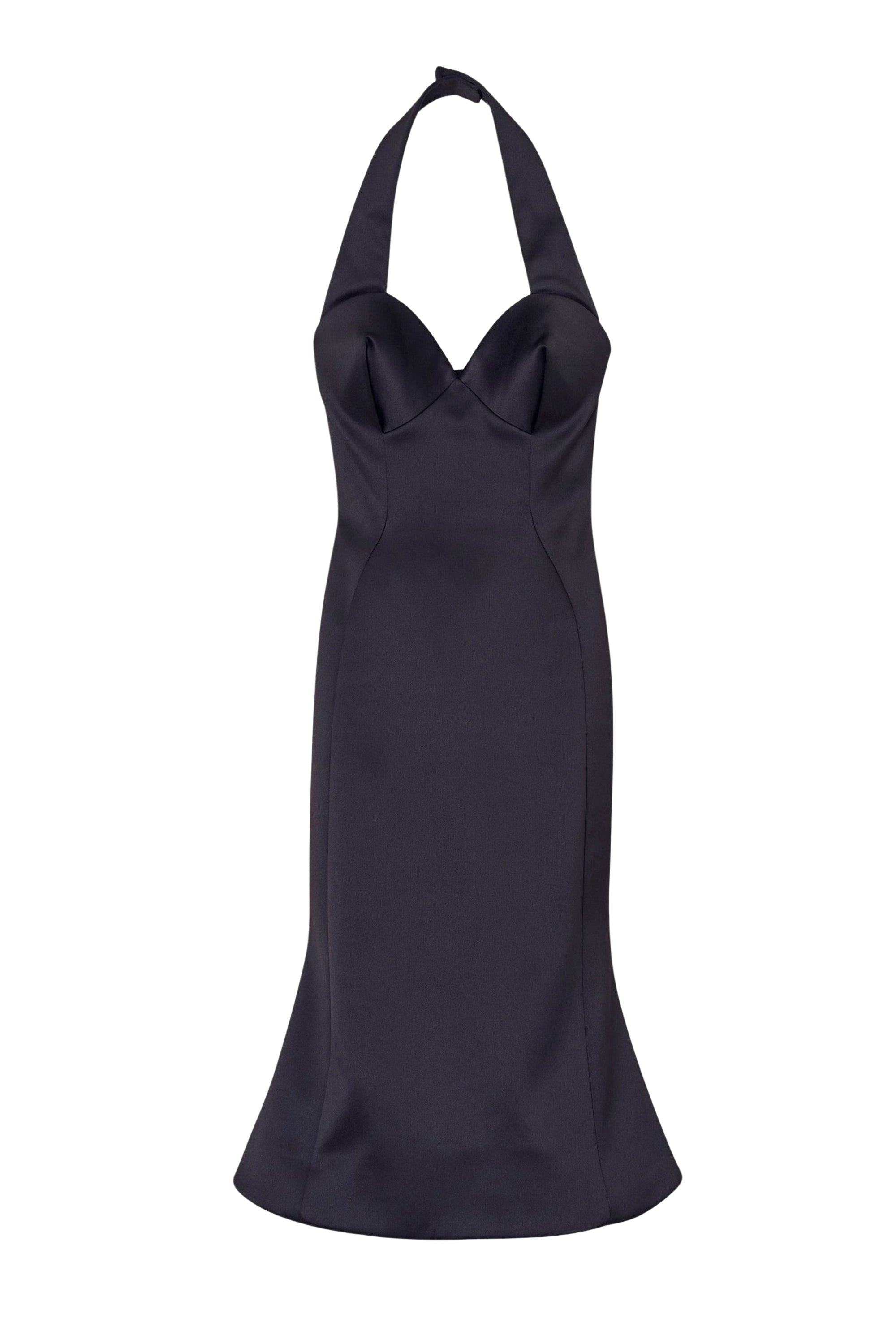 Robe midi en satin - Black