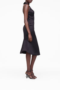 Robe midi en satin - Black