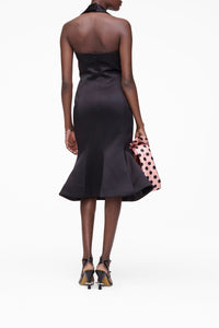 Robe midi en satin - Black